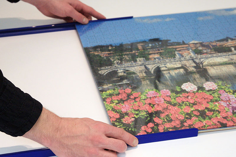 Rahmen seitlich aufstecken ohne Puzzle umzudrehen